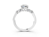 White gold Cushion Brilliant Diamond Five-Stone Engagement Ring with Prong Setting on a Classic Band_42
