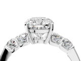 White gold Cushion Brilliant Diamond Five-Stone Engagement Ring with Prong Setting on a Classic Band_43
