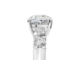 White gold Cushion Brilliant Diamond Five-Stone Engagement Ring with Prong Setting on a Classic Band_44