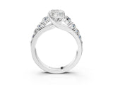 White gold Cushion Brilliant Diamond Pavé Band with Six-Prong Setting_14