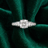 White gold Cushion Brilliant Diamond Pavé Band with Six-Prong Setting_6