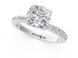 White gold Cushion Brilliant Pavé Band Solitaire with Four-Prong Setting_63