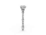 White gold Cushion Brilliant Pavé Band Solitaire with Four-Prong Setting_64