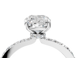 White gold Cushion Brilliant Pavé Band Solitaire with Four-Prong Setting_66