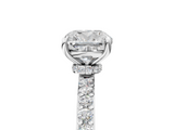 White gold Cushion Brilliant Pavé Band Solitaire with Four-Prong Setting_67