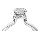 White gold Cushion Brilliant Solitaire Engagement Ring with Six-Prong Setting and Classic Band_24