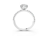 White gold Cushion Brilliant Solitaire with Pavé Band and Claw Prong Setting_10