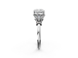 White gold Cushion Brilliant Solitaire with Pave Band and Four-Prong Setting_22