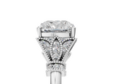 White gold Cushion Brilliant Solitaire with Pave Band and Four-Prong Setting_25