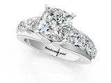 White gold Cushion Brilliant Solitaire with Side Stones on a Pave Band and Four-Prong Setting_27