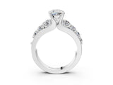 White gold Cushion Brilliant Solitaire with Side Stones on a Pave Band and Four-Prong Setting_29