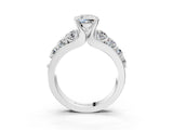 White gold Cushion Brilliant Solitaire with Side Stones on a Pave Band and Four-Prong Setting_65