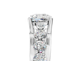 White gold Cushion Brilliant Solitaire with Side Stones on a Pave Band and Four-Prong Setting_67