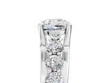 White gold Cushion Brilliant Solitaire with Side Stones on a Pave Band and Four-Prong Setting_98