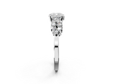 White gold Cushion Cluster Diamond Engagement Ring with Pavé Band and Four-Prong Setting_61