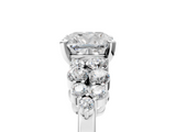 White gold Cushion Cluster Diamond Engagement Ring with Pavé Band and Four-Prong Setting_64