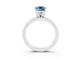 White gold Cushion Cut Aquamarine Milgrain Pavé Engagement Ring with Four-Prong Setting_15