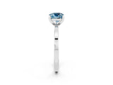 White gold Cushion Cut Aquamarine Solitaire Engagement Ring with Classic Band and Four-Prong Setting_26