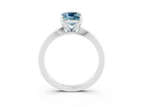 White gold Cushion Cut Aquamarine Solitaire Engagement Ring with Classic Band and Four-Prong Setting_27