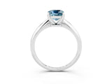 White gold Cushion Cut Aquamarine Solitaire Engagement Ring with Classic Band and Four-Prong Setting_51