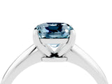 White gold Cushion Cut Aquamarine Solitaire Engagement Ring with Classic Band and Four-Prong Setting_52