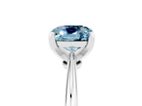 White gold Cushion Cut Aquamarine Solitaire Engagement Ring with Classic Band and Four-Prong Setting_53