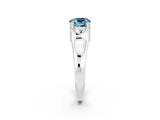 White gold Cushion Cut Aquamarine Solitaire Ring with Wide Band and Prong Setting_2