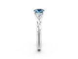White gold Cushion Cut Aquamarine Solitaire Twist Band Prong Setting Ring_75