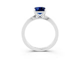 White gold Cushion Cut Blue Sapphire Solitaire Engagement Ring with Classic Band and Four-Prong Setting_27