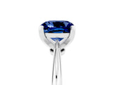 White gold Cushion Cut Blue Sapphire Solitaire Engagement Ring with Classic Band and Four-Prong Setting_53