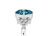 White gold Cushion Cut Blue Topaz Ring with Side Stones and Four-Prong Setting_41