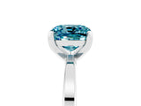 White gold Cushion Cut Blue Topaz Solitaire Engagement Ring with Classic Band and Four-Prong Setting_41