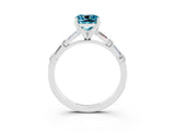 White gold Cushion Cut Blue Topaz Solitaire with Side Baguettes and Channel Set Band_3