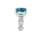 White gold Cushion Cut Blue Topaz Solitaire with Side Stones, Pave Band, Four-Prong Setting_41
