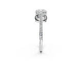 White gold Cushion Cut Cathedral Pave Diamond Engagement Ring with Six-Prong Setting_34