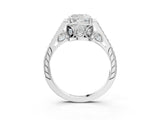 White gold Cushion Cut Cathedral Pave Diamond Engagement Ring with Six-Prong Setting_35