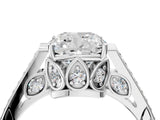 White gold Cushion Cut Cathedral Pave Diamond Engagement Ring with Six-Prong Setting_36