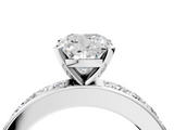 White gold Cushion Cut Channel Set Diamond Engagement Ring with Four-Prong Setting_266