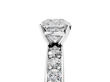 White gold Cushion Cut Channel Set Diamond Engagement Ring with Four-Prong Setting_267