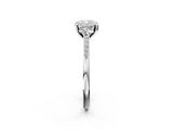 White gold Cushion Cut Channel Set Solitaire Engagement Ring with Four-Prong Setting_246