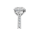 White gold Cushion Cut Channel Set Solitaire Engagement Ring with Four-Prong Setting_249