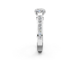 White gold Cushion Cut Channel Set Solitaire Engagement Ring with Prong Setting_60