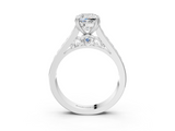 White gold Cushion Cut Channel Set Solitaire Engagement Ring with Prong Setting_61