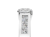 White gold Cushion Cut Channel Set Solitaire Ring with Four-Prong Setting_11