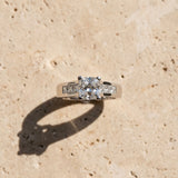 White gold Cushion Cut Channel Set Solitaire Ring with Four-Prong Setting_21