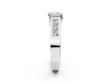 White gold Cushion Cut Channel Set Solitaire Ring with Four-Prong Setting_8