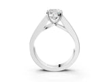 White gold Cushion Cut Channel Set Solitaire Ring with Four-Prong Setting_9