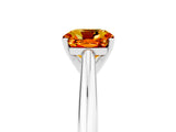 White gold Cushion Cut Citrine Solitaire Engagement Ring with Cathedral Setting and Four-Prong Mount_137