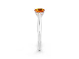 White gold Cushion Cut Citrine Solitaire Engagement Ring with Cathedral Setting and Four-Prong Mount_32