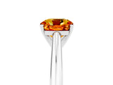 White gold Cushion Cut Citrine Solitaire Engagement Ring with Cathedral Setting and Four-Prong Mount_35